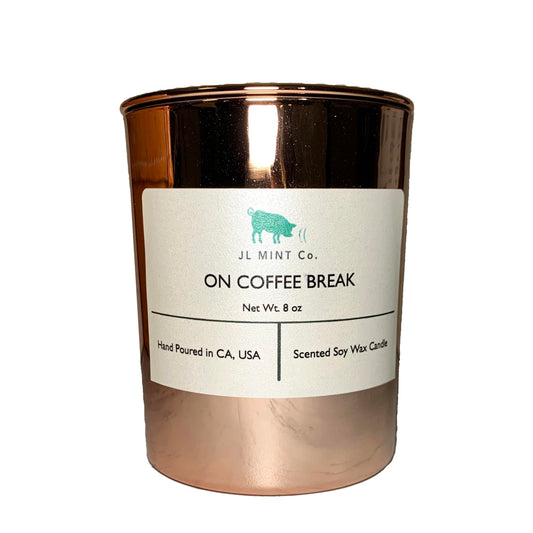 On COFFEE BREAK JL Mint Co. Soy Wax Candle