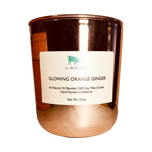 Glowing Orange Ginger JL Mint Co. Soy Wax Large Candle